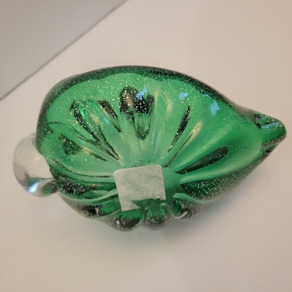 Murano Style Green & Clear Glass Swan Decorative Bowl - Picture 5 of 6